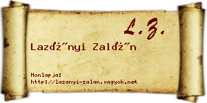 Lazányi Zalán névjegykártya